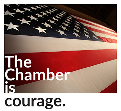 The Chamber is Courage with American Flag Picture